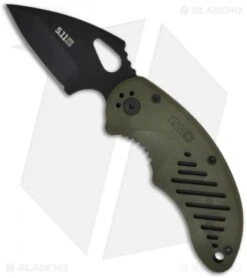 Knife Sale Shop 38 5.11 Tactical DRT Spear Point Liner Lock Knife Green FRN (2.625" Black) 51057