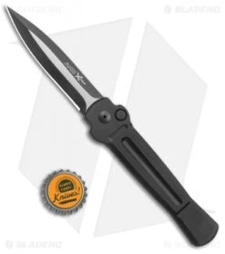 AKC X-treme Ace Automatic Knife Black (3.6" Black Two Tone) -Knife Sale Shop AKC X treme Ace Auto Black Dagger Black TT BHQ 136142 jr bottlecap