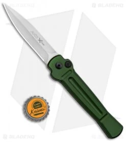 AKC X-treme Ace Automatic Knife Green (3.6" Stonewash) -Knife Sale Shop AKC X treme Ace Auto Green SW BHQ 125448 jr bottlecap