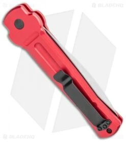 AKC X-treme Ace Automatic Knife Red Aluminum (3.9" Satin) 8 AKC X-treme Ace Automatic Knife Red Aluminum (3.9" Satin) -Knife Sale Shop AKC X treme Ace Auto Red Satin BHQ 105468 jr side