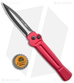 AKC X-treme Ace Automatic Knife Red (3.6" Two Tone) -Knife Sale Shop AKC X treme Ace Auto Red TT BHQ 143382 jr bottlecap