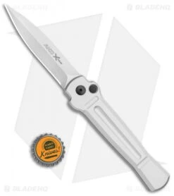 AKC X-treme Ace Automatic Knife Silver (3.6" Satin) -Knife Sale Shop AKC X treme Ace Auto Silver Satin BHQ 113920 jr bottlecap