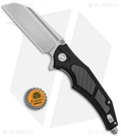 Artisan Cutlery Apache Liner Lock Knife Black/Carbon Fiber (3.5" Stonewash) -Knife Sale Shop Artisan Apache LL Black CF SW ATZ1813PBCF BHQ 87134 jr bottlecap