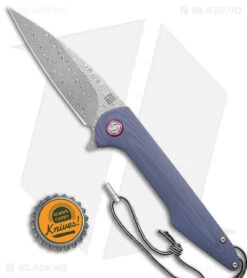Artisan Cutlery Archaeo Liner Lock Knife Blue G-10 (3.5" Damascus) ATZ1821NL-BUC -Knife Sale Shop Artisan Cutlery Archaeo LL Blue G 10 Damascus BHQ 154081 jr bottlecap