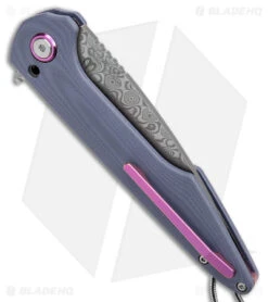 Artisan Cutlery Archaeo Liner Lock Knife Blue G-10 (3.5" Damascus) ATZ1821NL-BUC -Knife Sale Shop Artisan Cutlery Archaeo LL Blue G 10 Damascus BHQ 154081 jr side