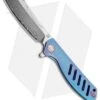 Artisan Cutlery Small Tomahawk Frame Lock Knife Blue Titanium (3" Damascus) -Knife Sale Shop Artisan Cutlery Small Tomahawk FL Blue Ti Damascus BHQ 91703 jr