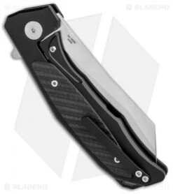 Artisan Cutlery Megahawk Frame Lock Knife Black Ti/Black G-10 (3.9" Satin) -Knife Sale Shop Artisan Falcon Wharncliffe FL Black Ti Black G 10 Satin ATZ1809GBKM BHQ 87225 jr side