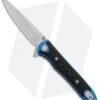 Artisan Cutlery Shark Frame Lock Knife CF/Blue Ti (3" Stonewash) 1707GS-BU -Knife Sale Shop Artisan Shark Blue Titanium S35VN 1707GSBU BHQ 85022 jr