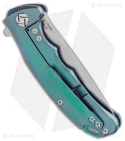 Artisan Cutlery Tradition Frame Lock Knife Green Titanium (3" Stonewash) -Knife Sale Shop Artisan Tradition Mini Green Ti S35VN 1702GS GN BHQ 84988 jr side