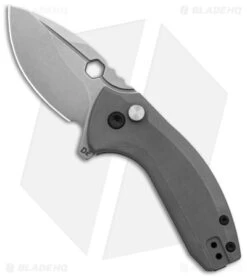 BRS E-Volve Apache Button Lock Flipper Knife Gray G-10 (2.5" Stonewash)