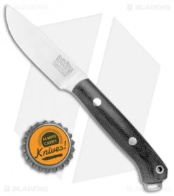 Bark River Little Creek Black Canvas Micarta (2.5" Satin Cru Wear) 01-061M-BC -Knife Sale Shop Bark River Little Creek Black Canvas Micarta Satin BHQ 107280 jr bottlecap