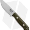 Bark River Bravo Micro Fixed Blade OD Green Canvas Micarta (2.25" Satin CPM-154) -Knife Sale Shop Bark River Micro Bravo Green BHQ 84651 er