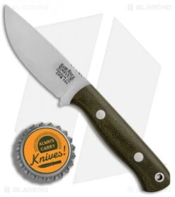 Bark River Bravo Micro Fixed Blade OD Green Canvas Micarta (2.25" Satin CPM-154) -Knife Sale Shop Bark River Micro Bravo Green BHQ 84651 er bottlecap