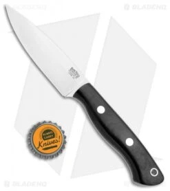 Bark River Mini Aurora Fixed Blade Knife Black Canvas Micarta (3.67" Satin) -Knife Sale Shop Bark River Mini Aurora Black Canvas Micarta Satin BA06025MBC BHQ 38832 jr bottlecap