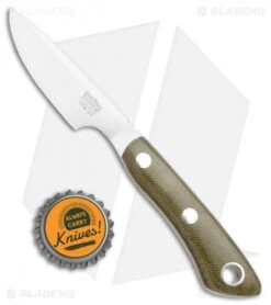 Bark River Rascal II Fixed Blade Knife Green Canvas Micarta (3.1" Satin) -Knife Sale Shop Bark River Rascal II Green Canvas Micarta Satin BHQ 107290 jr bottlecap