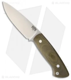 Bark River Santos Fixed Blade Knife Green Canvas Micarta (4.125" Satin)