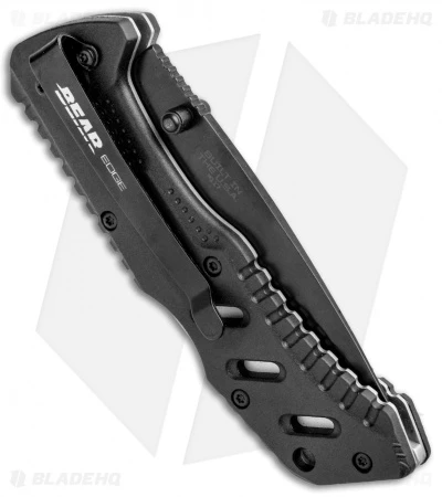 Bear Edge Spring Assisted Lock Back Knife Black (3" Black) 61117 5 Bear Edge Spring Assisted Lock Back Knife Black (3" Black) 61117 - Image 3