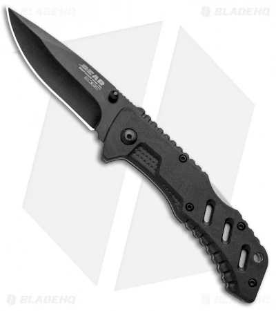 Bear Edge Spring Assisted Lock Back Knife Black (3" Black) 61117 3 Bear Edge Spring Assisted Lock Back Knife Black (3" Black) 61117