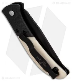 Bear OPS Bold Action IX Automatic Knife Smooth White Bone/CF (2.8" Black) -Knife Sale Shop Bear OPS Bold Action IX Smooth White Bone CF Black BHQ 90654 er side