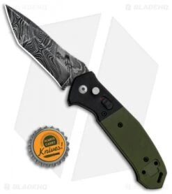 Bear OPS Mini Bold Action V Tanto Auto Knife Black/Green G-10 (3.25" Damascus) -Knife Sale Shop Bear OPS Mini Bold Action V Tanto Auto Black Green G 10 Damascus AC 500 B4 LD BHQ 83232 jr bottlecap