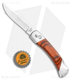 Bear And Son Automatic Lockback Knife Rosewood (3.5" Satin) 9 Bear And Son Automatic Lockback Knife Rosewood (3.5" Satin) -Knife Sale Shop Bear and Son Automatic Lockback Knife Rosewood 5 Satin BHQ 120296 LS Bottlecap jr
