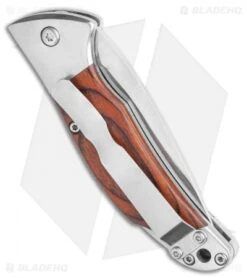 Bear And Son Automatic Lockback Knife Rosewood (2.75" Satin) -Knife Sale Shop Bear and Son Rosewood Automatic Lockback BHQ 118796 LS Side
