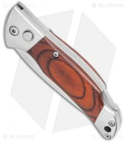 Bear And Son Automatic Lockback Knife Rosewood (2.75" Satin) -Knife Sale Shop Bear and Son Rosewood Automatic Lockback BHQ 118796 LS Spine