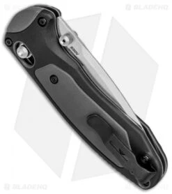 Benchmade 595S Mini Boost AXIS-Assist Knife Black/Gray (3.11" Satin Serr) 8 Benchmade 595S Mini Boost AXIS-Assist Knife Black/Gray (3.11" Satin Serr) -Knife Sale Shop Benchmade 595S Mini Boost AXIS Assist Black Gray Satin Serr BHQ 78912 jr side