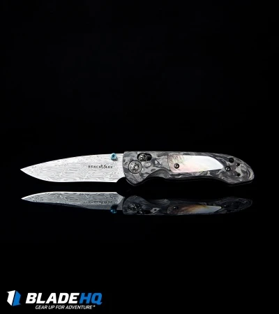 Benchmade 698-181 Foray Gold Class AXIS Lock Knife Marbled CF (3.2" Damasteel) 7 Benchmade 698-181 Foray Gold Class AXIS Lock Knife Marbled CF (3.2" Damasteel) - Image 5
