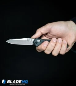 Benchmade 940 Osborne AXIS Lock Knife Green (3.4" Black) 940BK -Knife Sale Shop Benchmade 940 2 Osborne AXIS Lock Knife Black G 10 Satin 940 2 BHQ 36208 in hand web 1