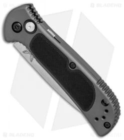 Benchmade 9750 Mini Coalition Automatic Knife Gray Al/Black G-10 (2.9" Satin) -Knife Sale Shop Benchmade 9750 Mini Coalition gray al black G10 satin BHQ 75501 er spine 2