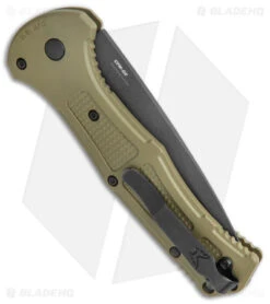 Benchmade Claymore Automatic Knife OD Green Grivory (3.6" Black) 9070BK-1 -Knife Sale Shop Benchmade Claymore Auto OD Green Grivory Black 9070BK 1 BHQ 137240 jr side