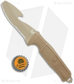 Benchmade H2O Fixed Blade Dive Knife Tan Santoprene (3.5" Tan Serr) -Knife Sale Shop Benchmade H20 Fixed Blade Dive Tan 112SSN Tan Coated Serr BHQ 123893 jr bottlecap