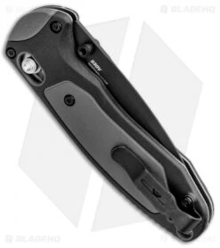 Benchmade 595SBK Mini Boost AXIS-Assist Knife Black/Gray (3.11" Black Serr) 8 Benchmade 595SBK Mini Boost AXIS-Assist Knife Black/Gray (3.11" Black Serr) -Knife Sale Shop Benchmade Mini Boost AXIS Assist Black Gray Black Serr 595SBK BHQ 78761 jr side