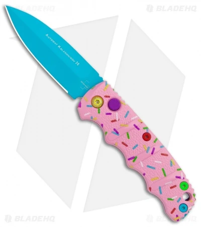 Boker Mini Dessert Warrior Kalashnikov Dagger Automatic Knife (2.5" Blue) Donut 3 Boker Mini Dessert Warrior Kalashnikov Dagger Automatic Knife (2.5" Blue) Donut