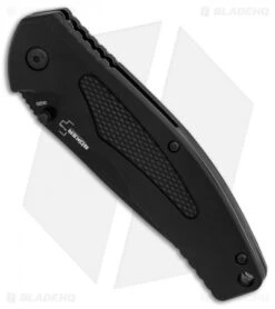 Boker Plus Gemini NGA Spring Assisted Knife Black Polymer (3.18" Black Serr) -Knife Sale Shop Boker Plus Gemini NGA Black black serr BHQ 80765 er spine