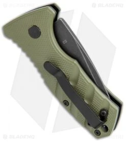 Boker Stubby Strike CA Legal Automatic Knife OD Green (1.9" Smokewash D2) -Knife Sale Shop Boker Stubby Strike CA Legal Auto OD Green Smokewash 01BO442NSOI BHQ 99648 jr side