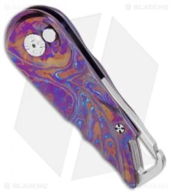 Brian Tighe Custom Tighe Nee Automatic Knife Timascus (1.9" Damasteel) -Knife Sale Shop Brian Tighe Custom Tighe Nee Auto Timascus Damasteel BHQ 77981 jr spine