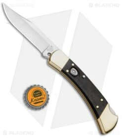 Buck Knives Buck 110 Automatic Lockback Knife Ebony (3.75" Satin) -Knife Sale Shop Buck 110 Auto LB Ebony Dymondwood Satin 0110BRSA BHQ 51274 jr bottlecap