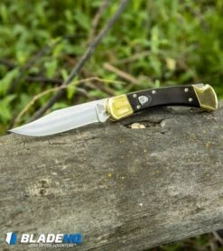 Buck Knives Buck 110 Automatic Lockback Knife Ebony (3.75" Satin) -Knife Sale Shop Buck 110 Automatic Lockback Knife Ebony Satin BHQ 51274 kp logg web