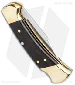 Buck Knives Buck 112 Ranger Automatic Lockback Knife Ebony (3" Satin) 0112BRSA -Knife Sale Shop Buck 112 Ranger Auto LB Ebony Satin 0112BRSA B BHQ 87956 jr side