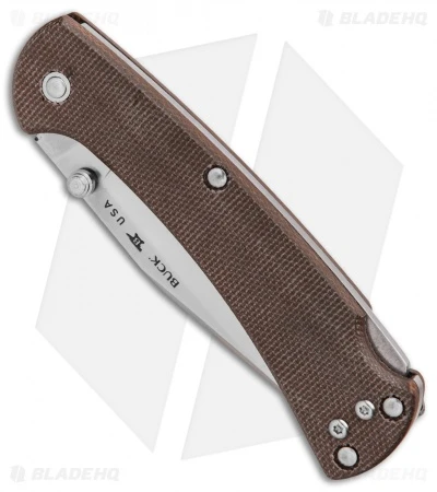 Buck Knives Buck 112 Slim Pro Lockback Knife Brown Micarta (3" Satin) 5 Buck Knives Buck 112 Slim Pro Lockback Knife Brown Micarta (3" Satin) - Image 3