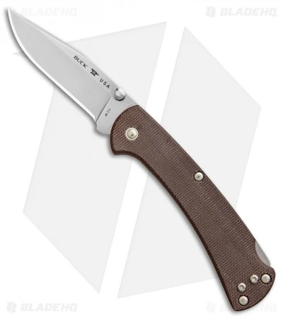 Buck Knives Buck 112 Slim Pro Lockback Knife Brown Micarta (3" Satin) 3 Buck Knives Buck 112 Slim Pro Lockback Knife Brown Micarta (3" Satin)
