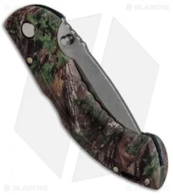 Buck Knives Buck Folding Omni Hunter 10PT Knife Realtree Green Camo (3" Satin) -Knife Sale Shop Buck Omni Hunter 10PT Realtree Green Camo Folding BU395CMS20 BHQ 41343 jr side