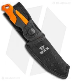 Buck Knives Buck Pursuit Pro Small Fixed Blade Knife Black/Orange (3.75" Satin) -Knife Sale Shop Buck Pursuit Pro Small Guthook BHQ 115700 jr sheath