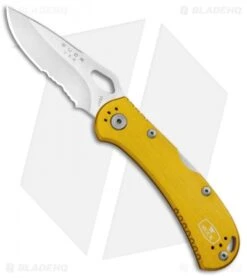 Buck Knives Buck SpitFire Lockback Knife Yellow (3.25" Satin Serr) 0722YWX1