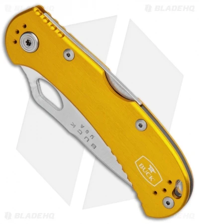 Buck Knives Buck SpitFire Lockback Knife Yellow (3.25" Satin Serr) 0722YWX1 4 Buck Knives Buck SpitFire Lockback Knife Yellow (3.25" Satin Serr) 0722YWX1 - Image 2