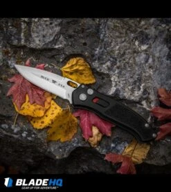 Buck Knives Buck Impact Automatic Knife Black (3.125" Satin) 0898BKS -Knife Sale Shop Buck impact auto 0898bks BHQ 27435 fall leaves dl