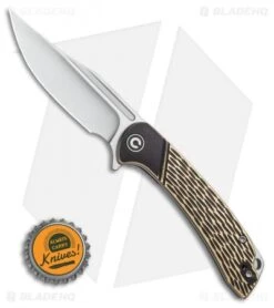 CIVIVI Dogma Liner Lock Knife Brass (3.5" Stonewash) C2014A -Knife Sale Shop CIVIVI Dogma Liner Lock Knife Brass 3.5 Stonewash C2014A BHQ 115980 LS Bottlecap