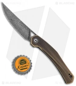CIVIVI Lazar Liner Lock Knife Black Hand Rubbed Brass (3.1" Damascus) -Knife Sale Shop CIVIVI Lazar LL Black Hand Rubbed Brass C20013 DS2 BHQ 135073 jr bottlecap